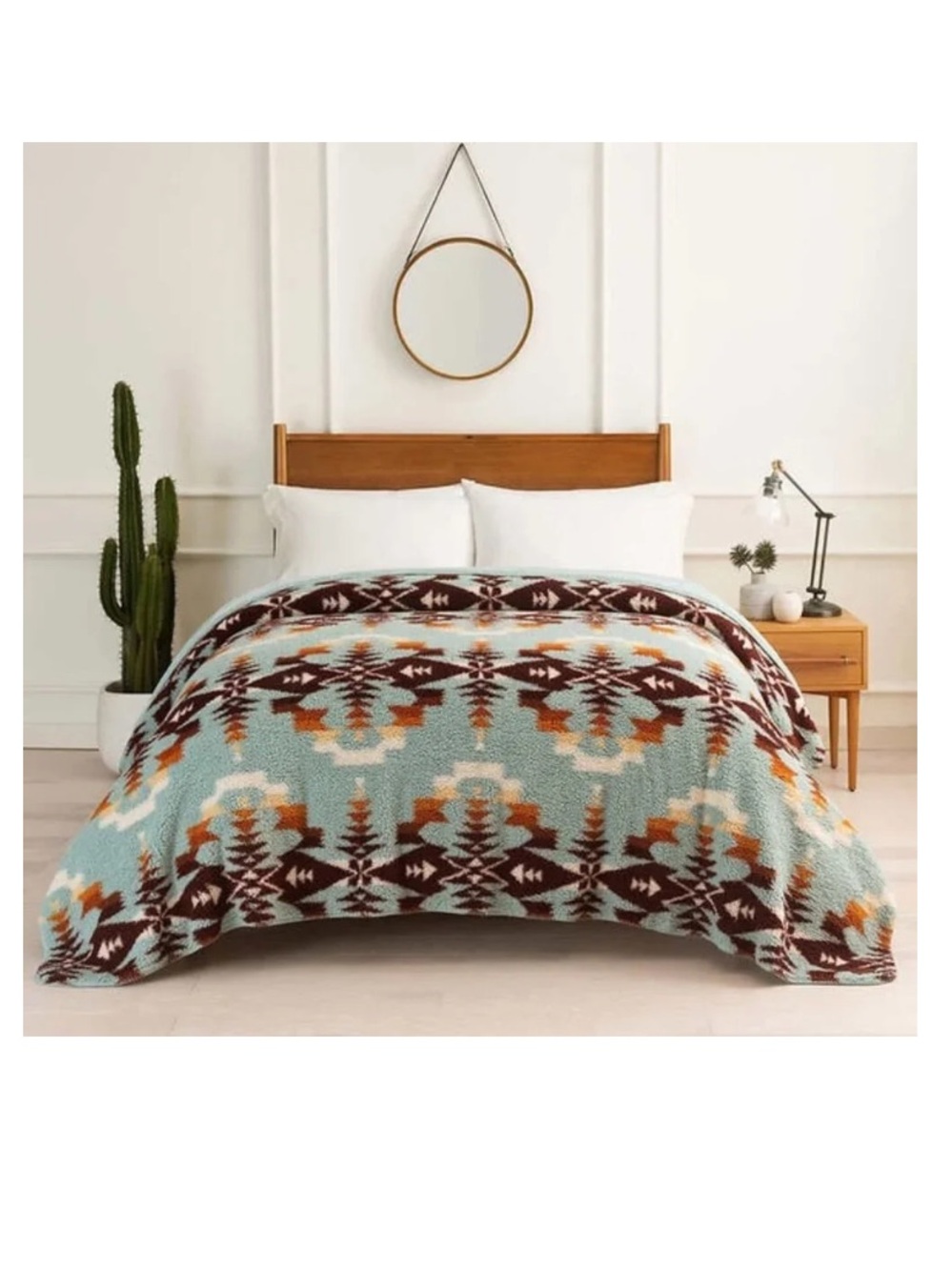 Pendleton Avra Valley Teal Queen Blanket Southwest Geometric Aztec NWT